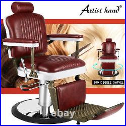 Antique HeavyDuty Barber Chair Hydraulic Recline Beauty SalonSpa Shampoo Styling