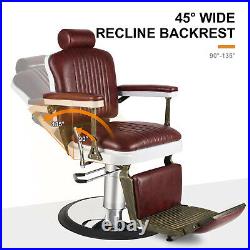 Antique HeavyDuty Barber Chair Hydraulic Recline Beauty SalonSpa Shampoo Styling