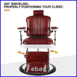 Antique HeavyDuty Barber Chair Hydraulic Recline Beauty SalonSpa Shampoo Styling