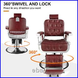 Artist Hand Barber Salon Chair Heavy Duty Hydraulic Recline Styling Equipment