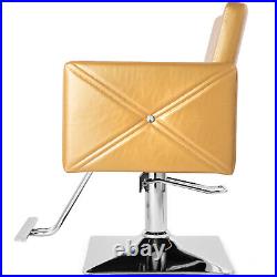 Artist Hand Gold Hydraulic Barber Chair Heavy Duty Hair Beauty Salon 360°Styling
