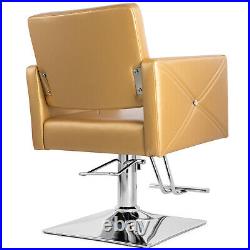Artist Hand Gold Hydraulic Barber Chair Heavy Duty Hair Beauty Salon 360°Styling