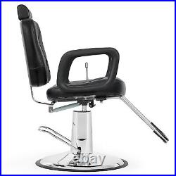 Artist Hand Heavy Duty Hydraulic Recline Barber Chair Left Handed Stylist Salon