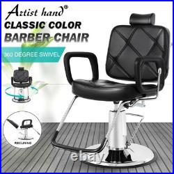 Artist Hand Left Handed Heavy Duty Hydraulic Recliner Barber Chair Stylist Salon