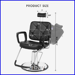 Artist Hand Left Handed Heavy Duty Hydraulic Recliner Barber Chair Stylist Salon
