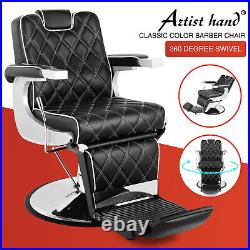 Artist hand Vintage Heavy Duty Hydraulic Recline Barber Chair Salon Beauty Black Artist hand Vintage Heavy Duty Hydraulic Recline Barber Chair Salon Beauty Black