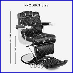 Artist hand Vintage Heavy Duty Hydraulic Recline Barber Chair Salon Beauty Black