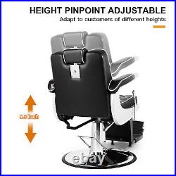 Artist hand Vintage Heavy Duty Hydraulic Recline Barber Chair Salon Beauty Black
