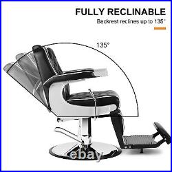 Artist hand Vintage Heavy Duty Hydraulic Recline Barber Chair Salon Beauty Black Artist hand Vintage Heavy Duty Hydraulic Recline Barber Chair Salon Beauty Black