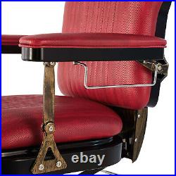 Artist hand Vintage Red Heavy Duty Reclining Hydraulic Barber Chair SalonStyling