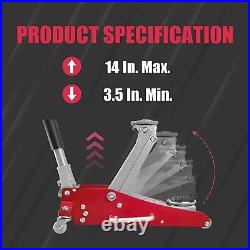 BIG RED Torin Hydraulic Steel Racing Floor Jack Dual Pump, 1.5 Ton