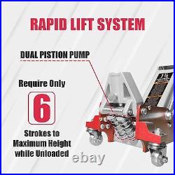 BIG RED Torin Hydraulic Steel Racing Floor Jack Dual Pump, 1.5 Ton