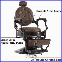 BarberPub Heavy Duty Metal Vintage Barber Spa Salon Chair Hydraulic Recline 3849