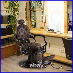 BarberPub Heavy Duty Metal Vintage Barber Spa Salon Chair Hydraulic Recline 3849