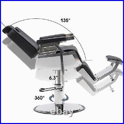 BarberPub Heavy Duty Vintage Barber Chair Hydraulic Recline Spa Equipment 3819