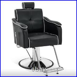 BarberPub Reclining Barber Chair With 440 Lbs Heavy Duty Hydraulic Pump 9182