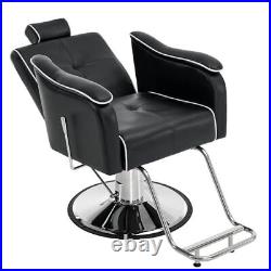 BarberPub Reclining Barber Chair With 440 Lbs Heavy Duty Hydraulic Pump 9182