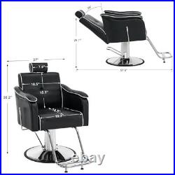 BarberPub Reclining Barber Chair With 440 Lbs Heavy Duty Hydraulic Pump 9182