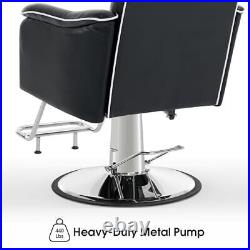 BarberPub Reclining Barber Chair With 440 Lbs Heavy Duty Hydraulic Pump 9182