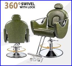 Barber Chair All Purpose Heavy Duty Hydraulic Recline Salon Beauty Styling Chair