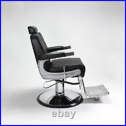 Barber Chair Black 4 KING Heavy Duty Hydraulic Recline Barber Salon Furniture