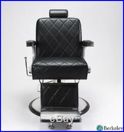 Barber Chair Black KING Heavy Duty Hydraulic Recline Barber Shop Salon Furniture
