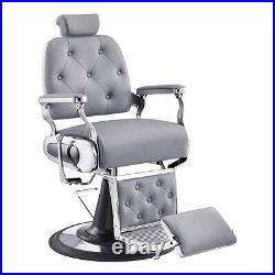 Barber Chair Heavy Duty Hydraulic Barbering Chair TITAN in Grey