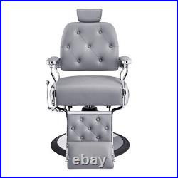 Barber Chair Heavy Duty Hydraulic Barbering Chair TITAN in Grey