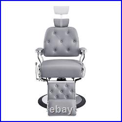 Barber Chair Heavy Duty Hydraulic Barbering Chair TITAN in Grey