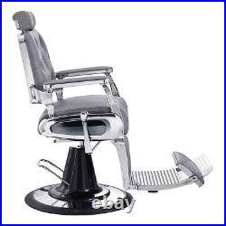 Barber Chair Heavy Duty Hydraulic Barbering Chair TITAN in Grey