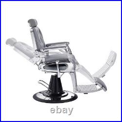 Barber Chair Heavy Duty Hydraulic Barbering Chair TITAN in Grey