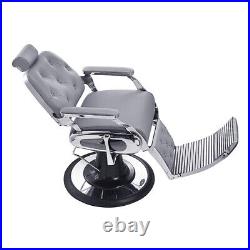 Barber Chair Heavy Duty Hydraulic Barbering Chair TITAN in Grey