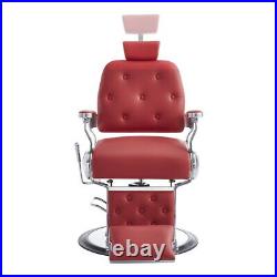 Barber Chair Heavy Duty Hydraulic Barbering Chair TITAN in RED