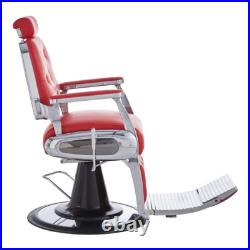 Barber Chair Heavy Duty Hydraulic Barbering Chair TITAN in RED