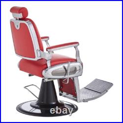 Barber Chair Heavy Duty Hydraulic Barbering Chair TITAN in RED