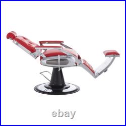 Barber Chair Heavy Duty Hydraulic Barbering Chair TITAN in RED