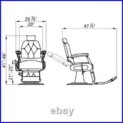 Barber Chair Heavy Duty Hydraulic Barbering Chair TITAN in RED
