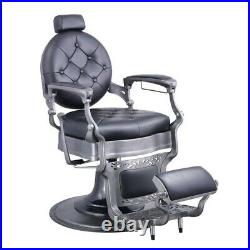 Barber Chair Heavy Duty Hydraulic Barbering Chair VANQUISH Brushed/Black