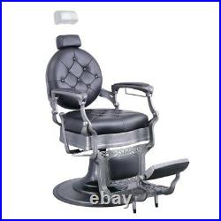 Barber Chair Heavy Duty Hydraulic Barbering Chair VANQUISH Brushed/Black