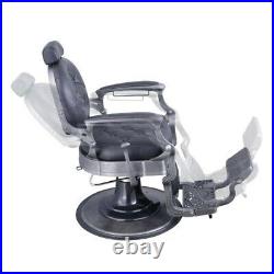 Barber Chair Heavy Duty Hydraulic Barbering Chair VANQUISH Brushed/Black