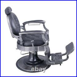 Barber Chair Heavy Duty Hydraulic Barbering Chair VANQUISH Brushed/Black