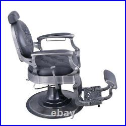 Barber Chair Heavy Duty Hydraulic Barbering Chair VANQUISH Brushed/Black