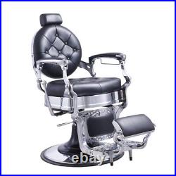 Barber Chair Heavy Duty Hydraulic Barbering Chair VANQUISH Chrome/Black