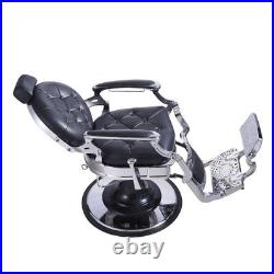Barber Chair Heavy Duty Hydraulic Barbering Chair VANQUISH Chrome/Black