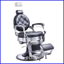 Barber Chair Heavy Duty Hydraulic Barbering Chair VANQUISH Chrome/Black