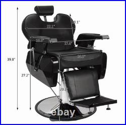 Barber Chair Heavy Duty Hydraulic Reclining Salon Styling Chair 360 Swivel