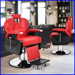 Barber Chair Heavy Duty Reclining Hydraulic Professional for Salon / Barbershop