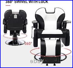 Barber Chair Heavy Duty Reclining Hydraulic Professional for Salon / Barbershop