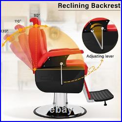 Barber Chair Heavy Duty Reclining Hydraulic Professional for Salon / Barbershop