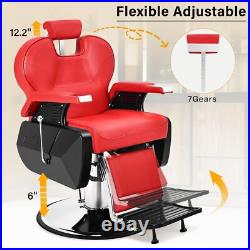 Barber Chair Heavy Duty Reclining Hydraulic Professional for Salon / Barbershop